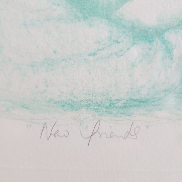 Art By Mary Vickers "New Friends" Lithograph Pencil Signed Glass Framed 182/500 - Picture 6 of 10